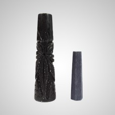 4 inch Clay Chillum Leaf Design Black