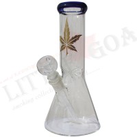 10 inch 50 mm Golden Print Leaf Sticker Glass Bong