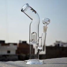 Bend Single Percolator Leaf Sticker Glass Bong (10 Inch 30 MM)