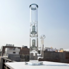 14 inch Double Percolator Design Glass Bong 