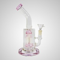 9.5 inches Long, Colored Mushroom Design Diffuser Glass Bong