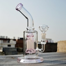 9.5 inches Long, 28mm Colored Mushroom Design Diffuser Glass Bong