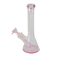 10 Inch Pink Smoking Glass Beaker Water Pipe