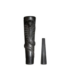  Clay Chillum Snake Design Black  (4 Inch)