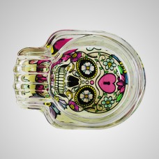 Glow Sugar Skull Glass Ashtray (7Cmx9.5cm)