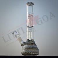 12 Inch 40mm 4 Leg Natural Color Double Percolator Glass Bong