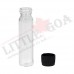 5ml Glass Vial White Black Cap Pack of 2