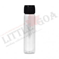 5ml Glass Vial White Black Cap Pack of 2